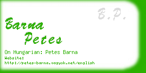 barna petes business card